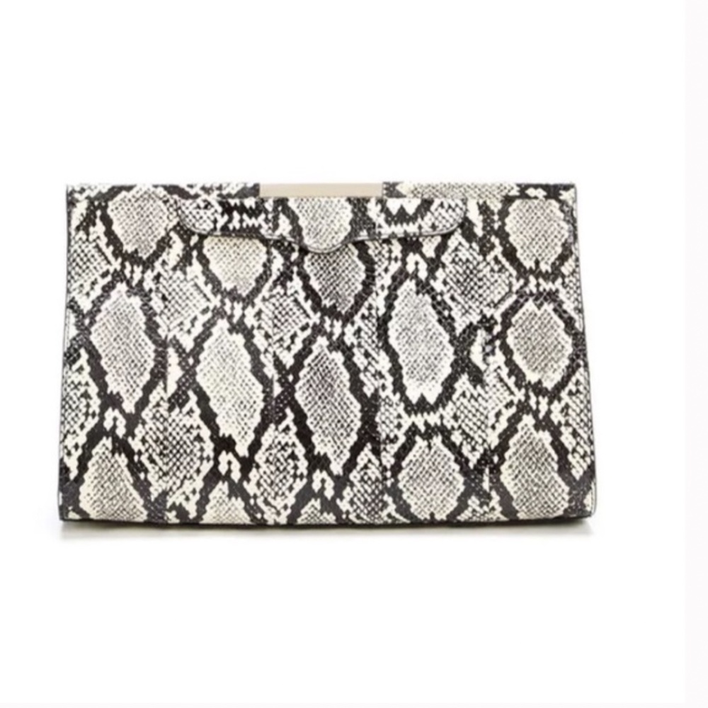 REBECCA MINKOFF HONEYBUNCH SNAKE PRINT CLUTCH